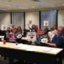PSAC/CEIU Local 20938 (Citizenship and Immigration Canada) got a bargaining update from PA Negotiating Team member Tracey Cochran and showed their support for the team and a healthy work place.