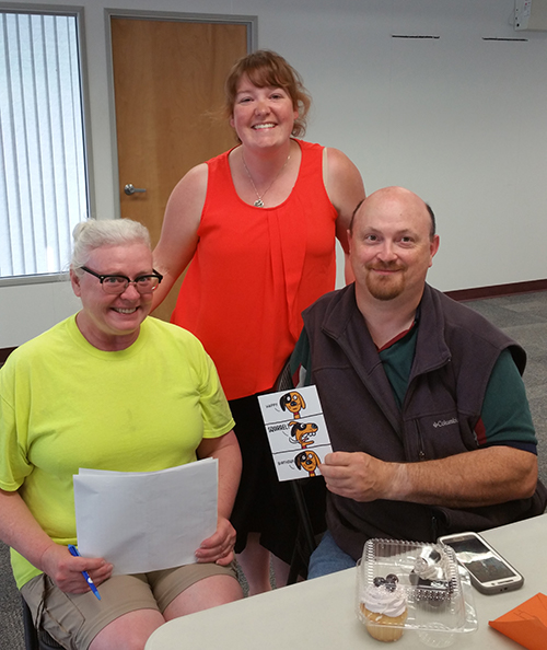 Val Stewart, Sharon Bull & Ron Hardy at the Prince George Labour Day organzing committee meeting